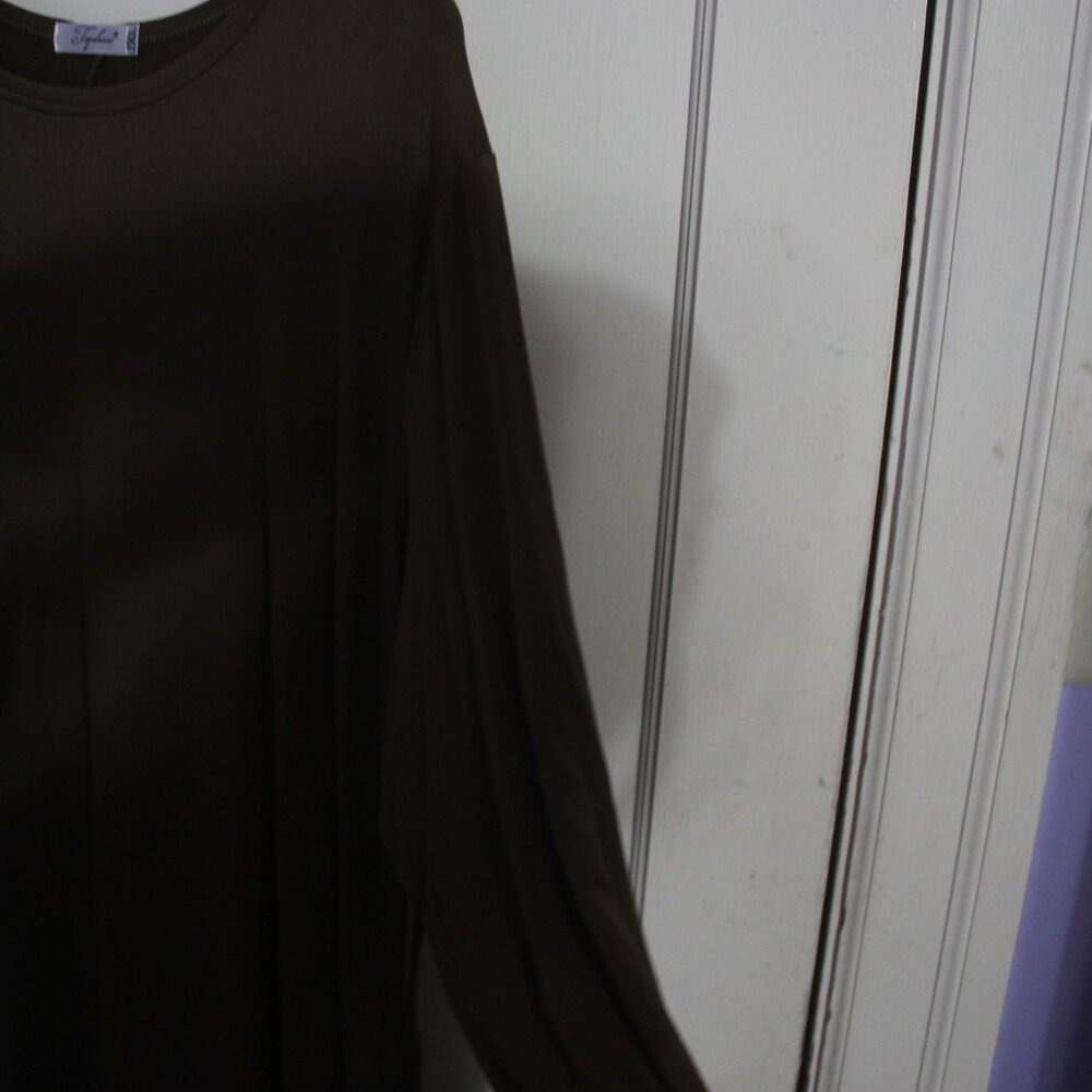 Topdness 3/4 Sleeve Shirt Olive Green size: 2x